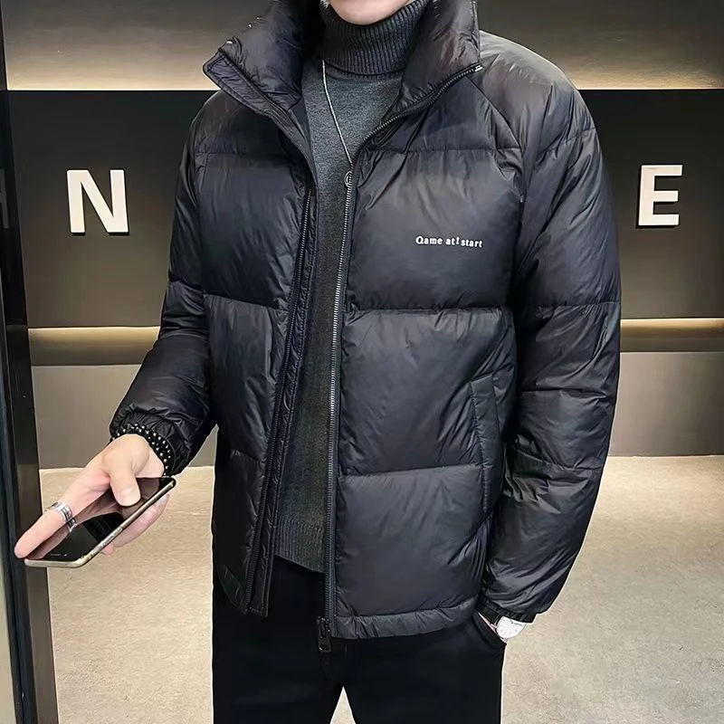 波司豋羽绒服男2023冬季新款高端时尚立领短款纯色外套潮流百搭防