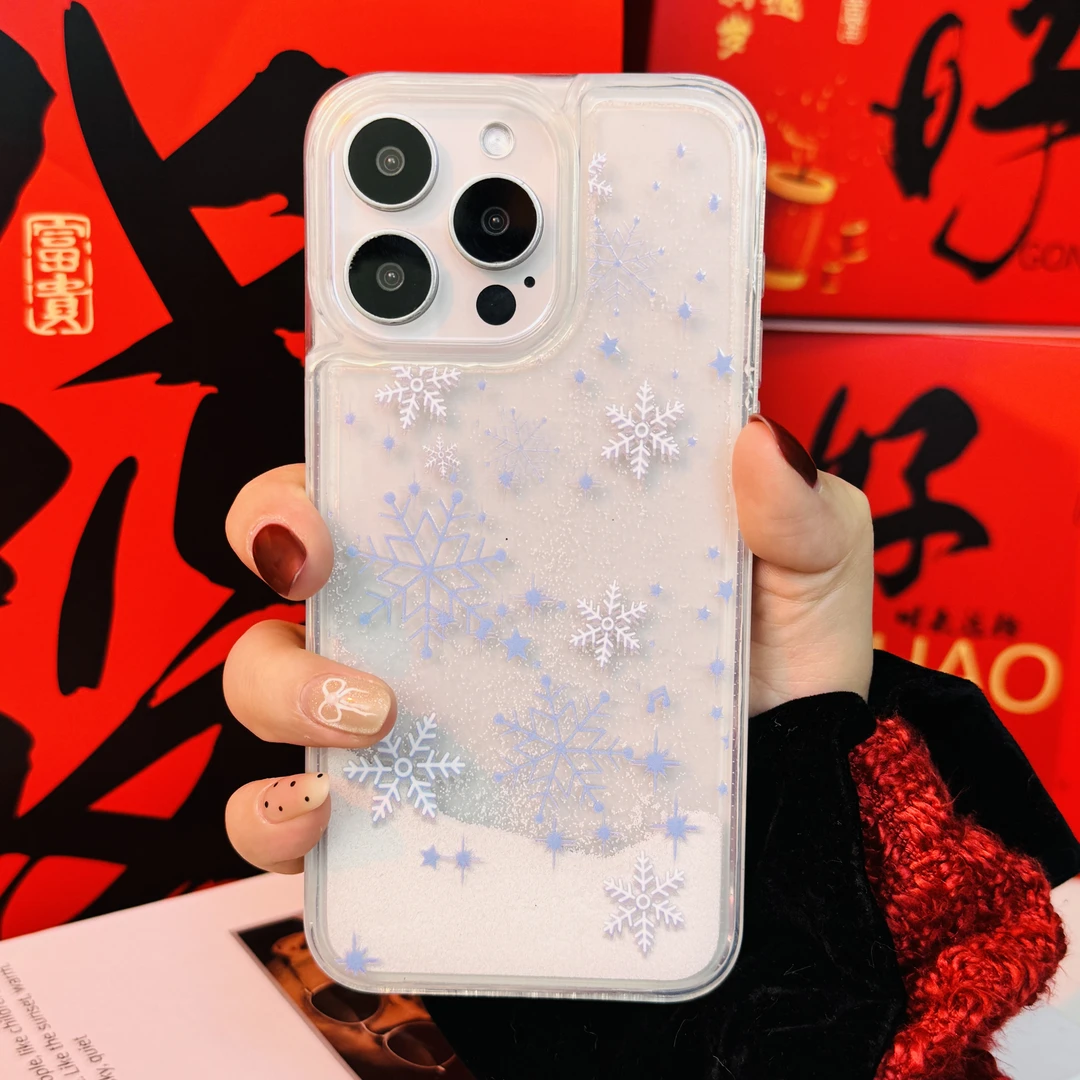 雪花—雪花手机壳女冬季款防摔可爱时尚适用于苹果15/iphone