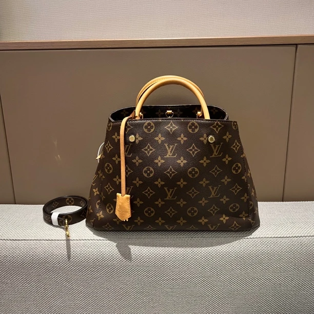 95新 LouisVuitton/路易威登 老花蒙田中号 98新！鱼鱼