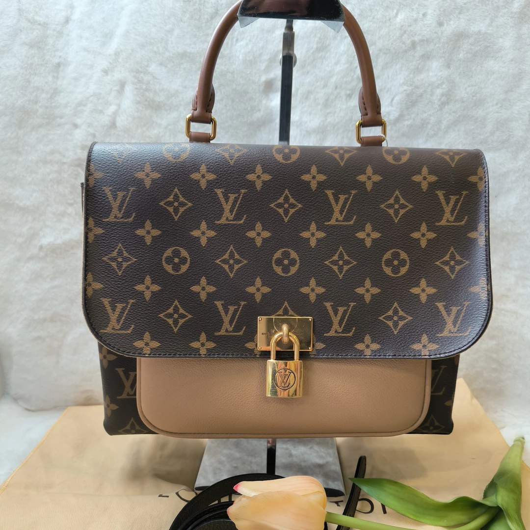 95新 LouisVuitton/路易威登 魔镜/LV拼色大锁头邮差sy/890088