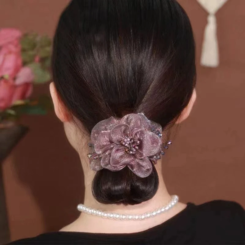 2024新款轻奢太阳花大肠发圈头绳扎头皮筋女高级感头花头饰发饰