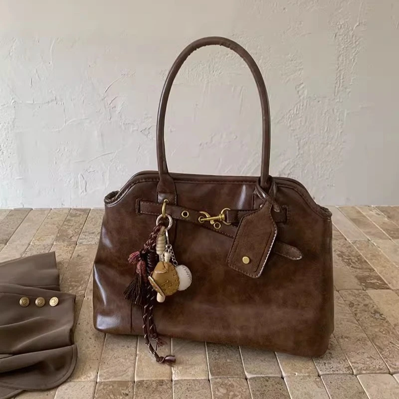 复古手提通勤包女包包2024新款潮时尚腋下包高级感大容量单肩包