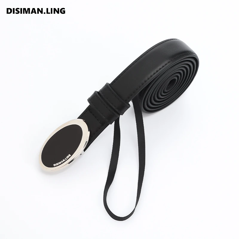 【迪丝嫚苓】黑棕色logo皮带2024新款时尚百搭款设计感气质搭配单品