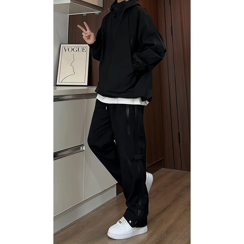 外套裤子套装男女美式大码大口袋休闲裤户外工装夹克长裤两件套