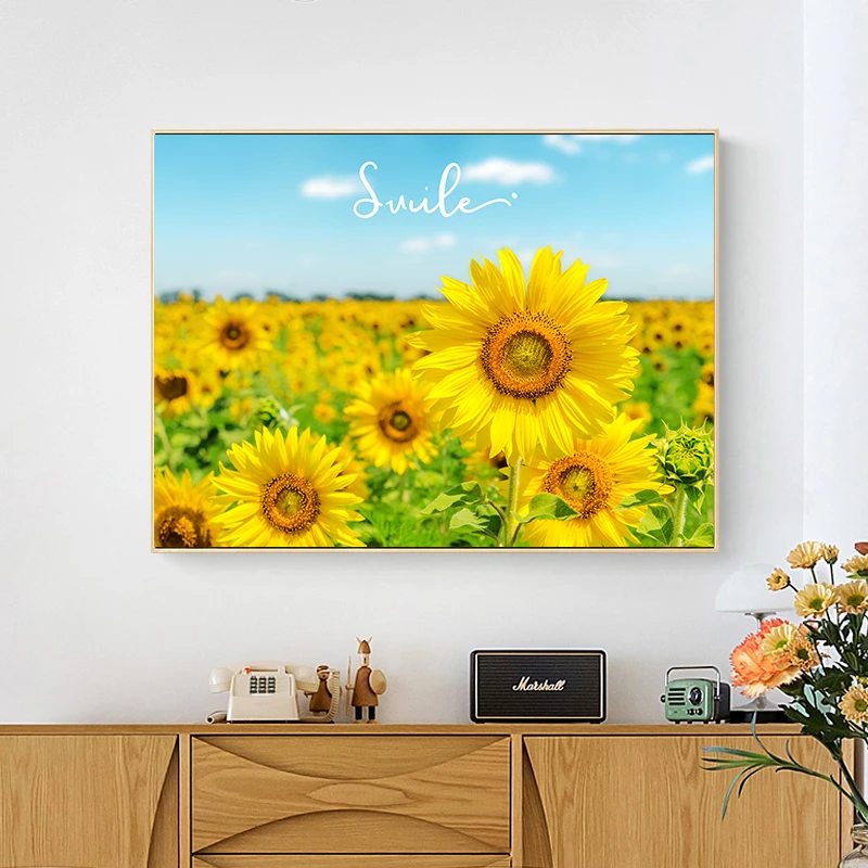 向日葵十字绣2025新款线绣客厅欣欣向荣简单手工刺绣小幅简约现代