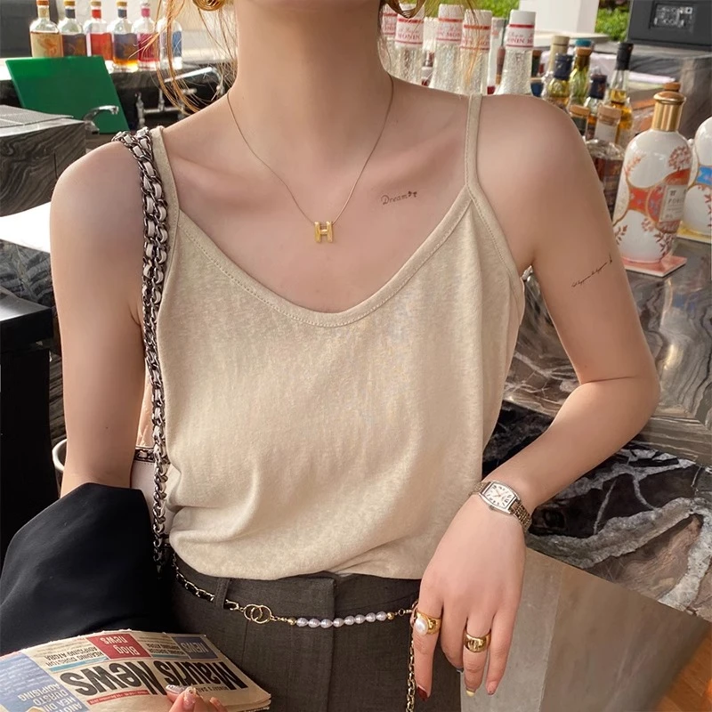 吊带女内搭2025夏季新款宽松遮副乳棉麻打底外穿设计感小背心上衣