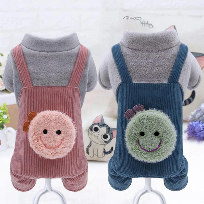 狗狗衣服加厚秋冬装宠物小型犬泰迪比熊博美笑脸吉娃娃加绒棉衣
