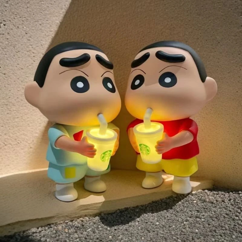 新款奶茶小新蜡笔小新小夜灯客厅摆件大号手办发光版礼物