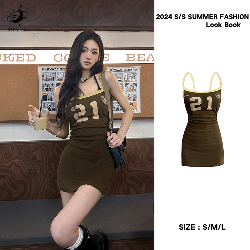 【JOYKIKI 清清!】【bay hotchick】辣妹连衣裙短款露背吊带裙C24B030