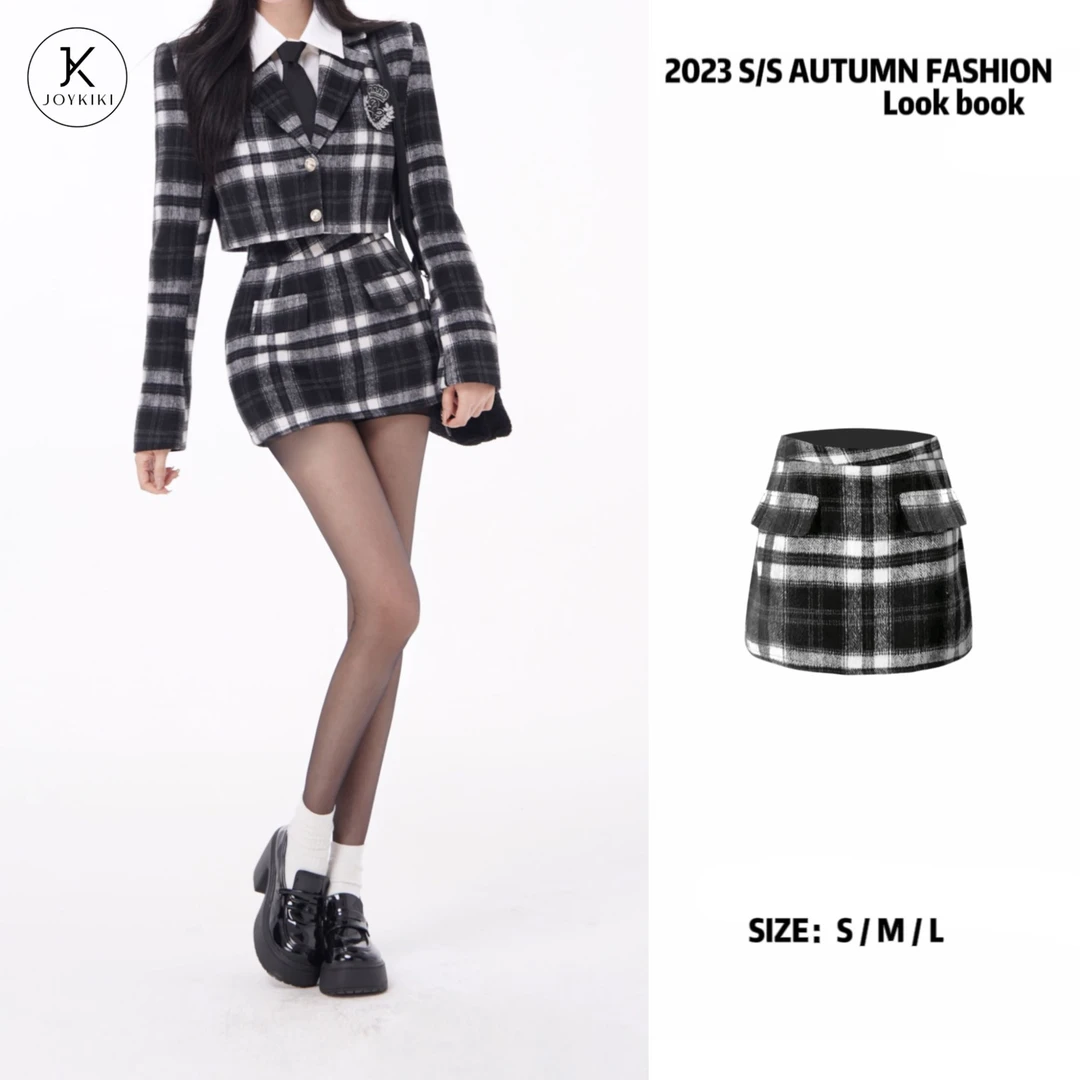 【JOYKIKI 清清!】【英伦转校生】秋冬学院制服格纹半裙J23D098