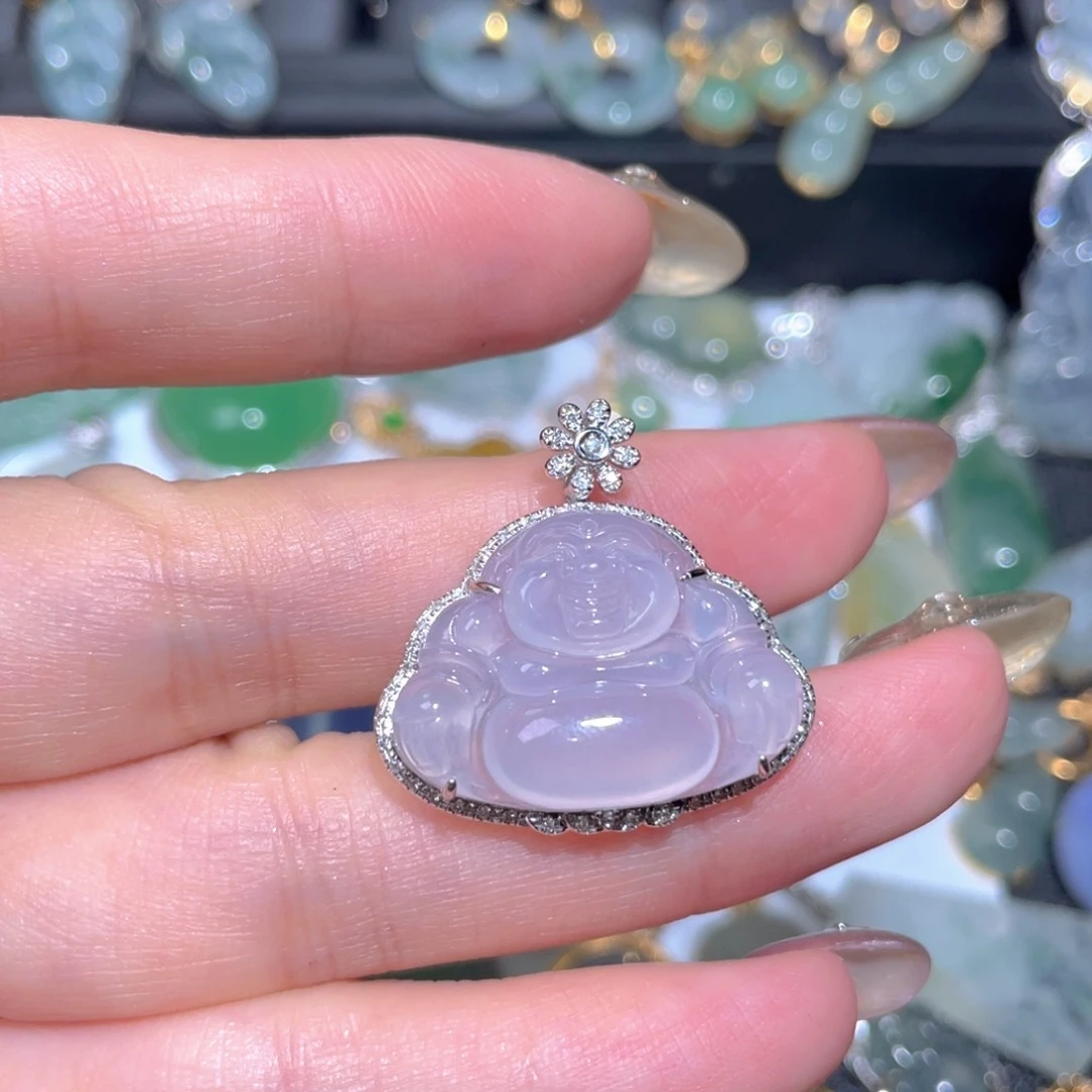 翡翠颈饰18K金镶嵌翡翠