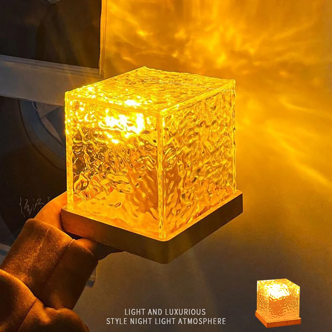 七夕节水波纹氛围灯星空投影灯浪漫夜灯宿舍火焰氛围灯护眼高颜值