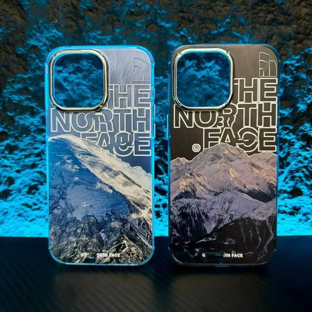 欧美潮牌羽纱雪山iphone15promax手机壳14情侣13电镀12适用苹果