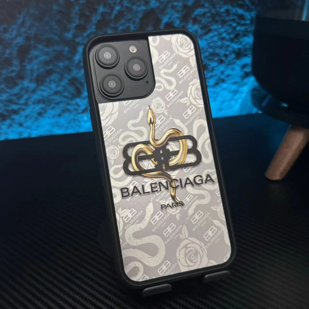 创意金蛇缠绕B家iPhone16promax手机壳15pm适用苹果14磁吸13电镀