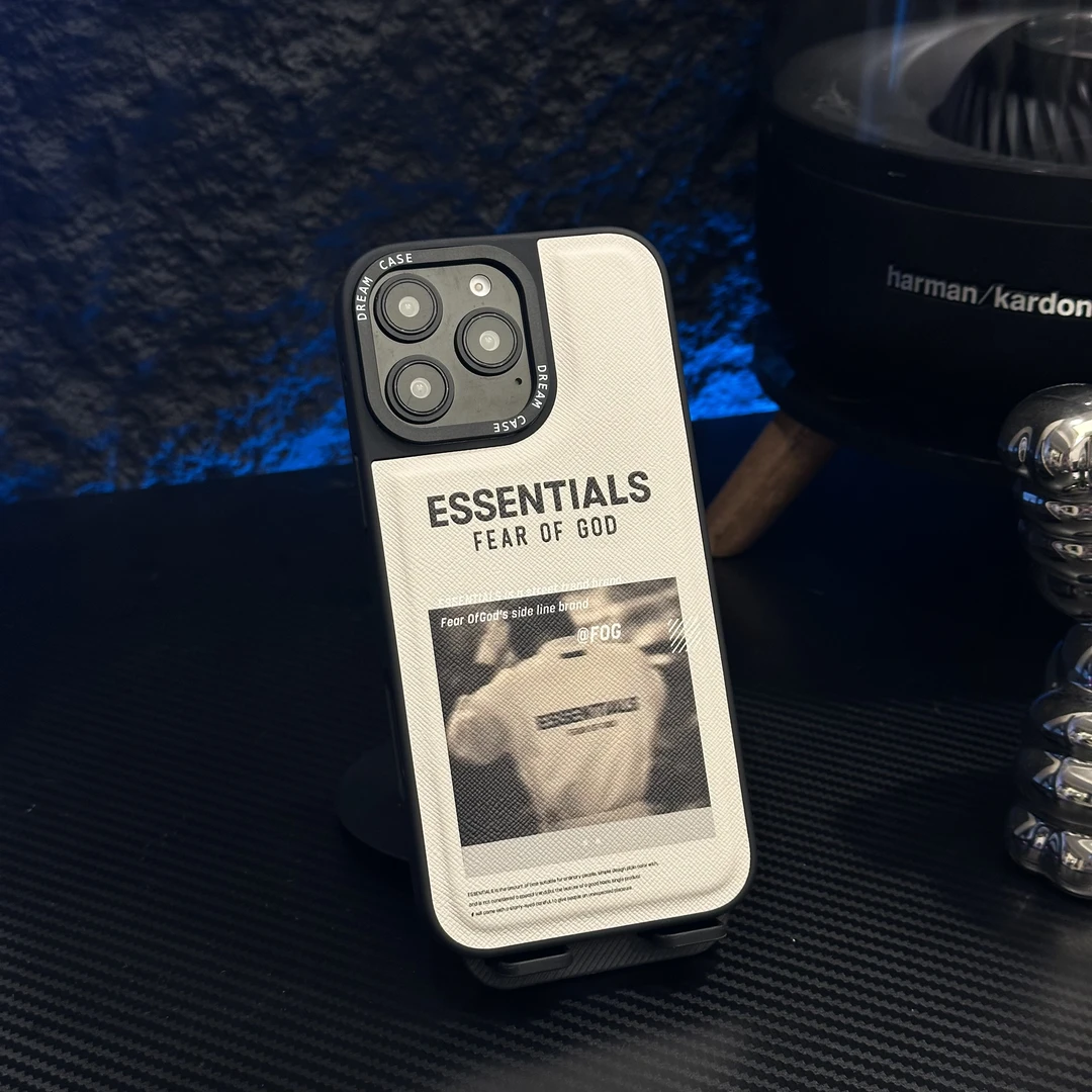 皮质潮酷ESS适用苹果16promax手机壳iPhone15欧美14网红13磨砂FOG