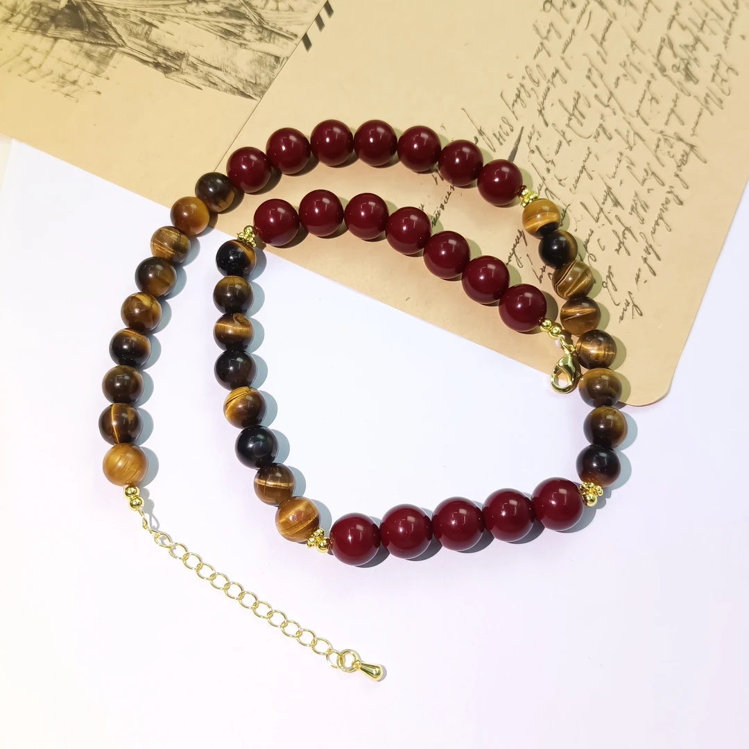 铜合金合成锆石项链 WRSS-001098【红影】项链简约欧美时尚经典