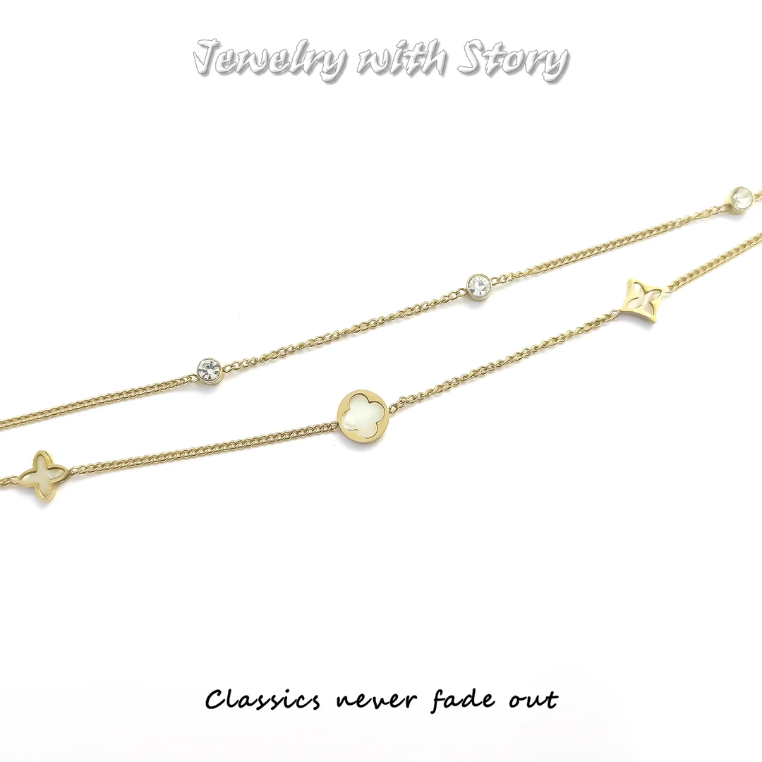 钛钢合成锆石脚链 ZMDX-70031 脚链欧美时尚精致小众高级感