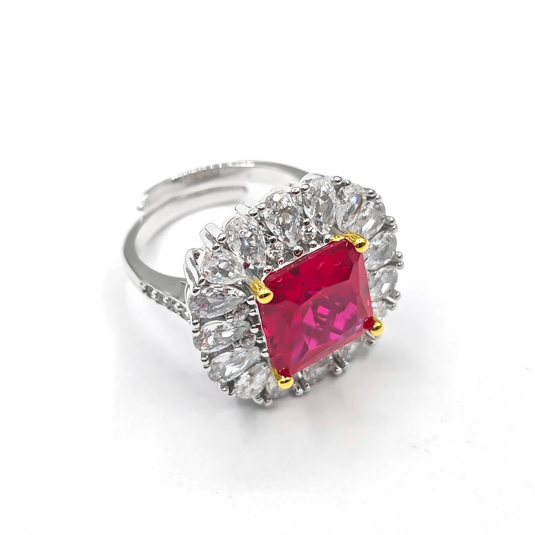 铜合金合成锆石戒指 FXL-50977  戒指欧美时尚精致百搭轻奢