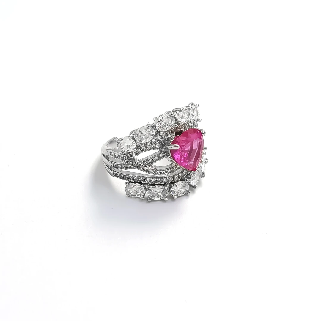 铜合金合成锆石戒指 WXDC-000847 粉语 戒指精致气质简约百搭欧美