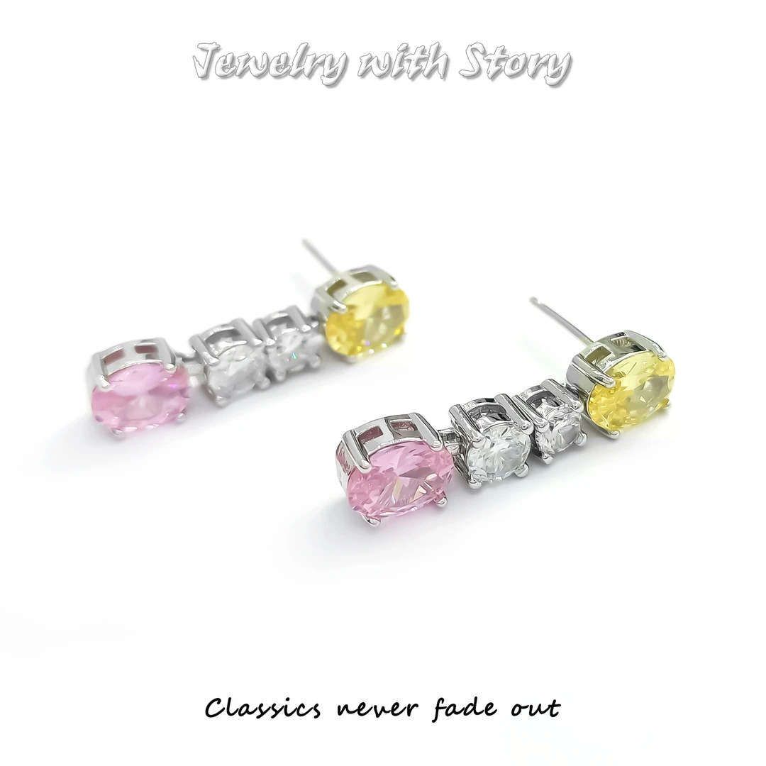 铜合金合成锆石耳饰 FXLM-56400 耳饰百搭时尚轻奢气质个性