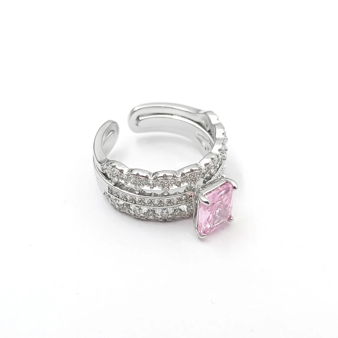 铜合金合成锆石戒指 QQ1HYM-33271 戒指时尚轻奢气质小众个性