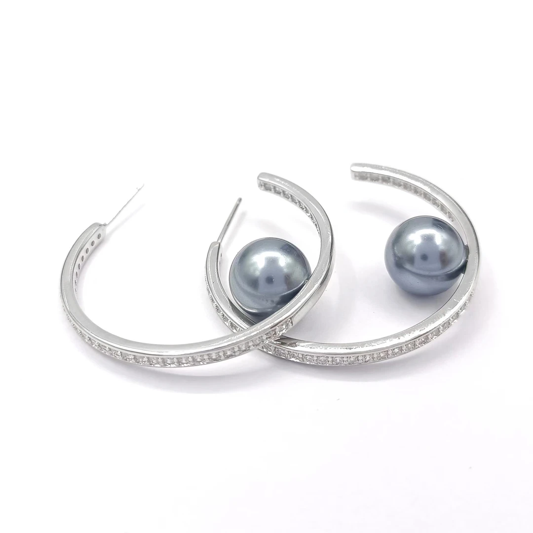 铜合金合成锆石耳饰 HYM-52138 耳饰百搭小众时尚轻奢欧美