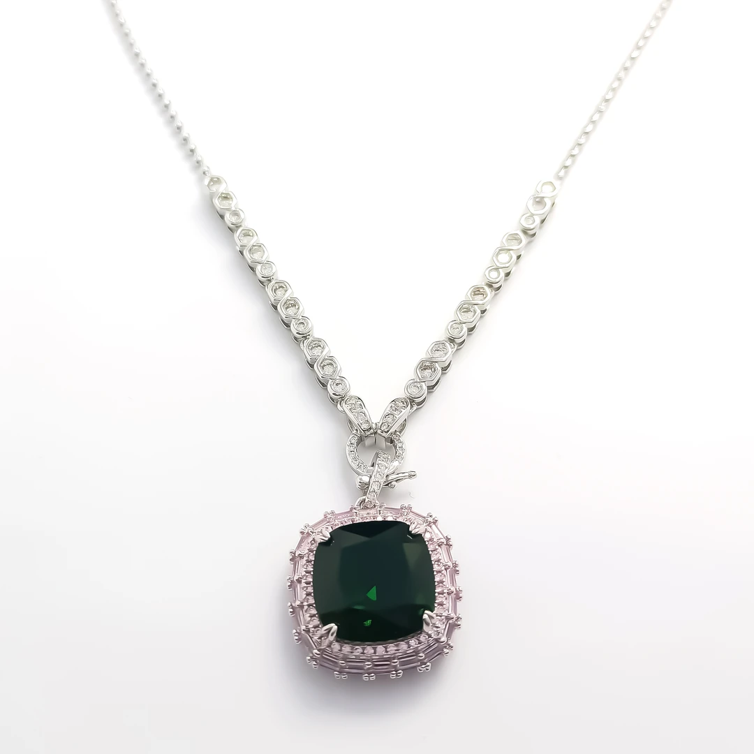 铜合金合成锆石项链 WFXLM-000014 【祖翠星辉】 项链高级感百搭设