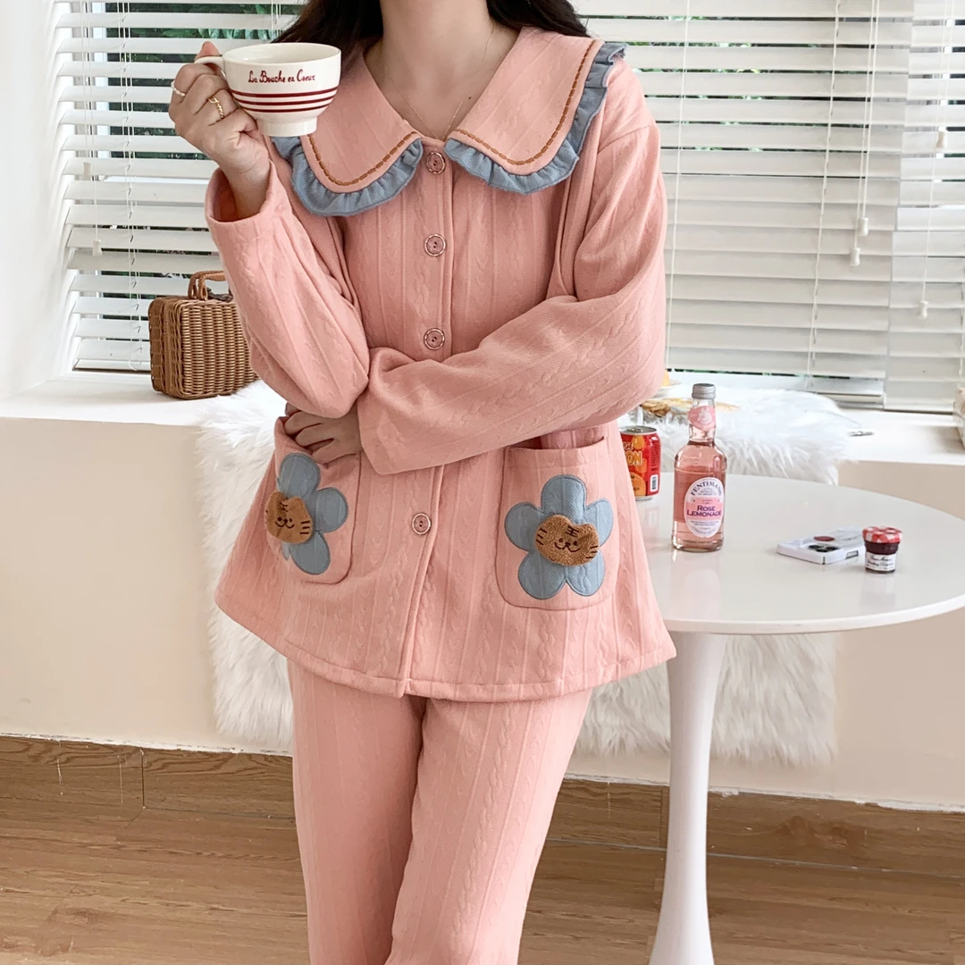 【空气棉福利】月子服秋冬纯棉透气吸汗秋冬哺乳睡衣可调节孕妇