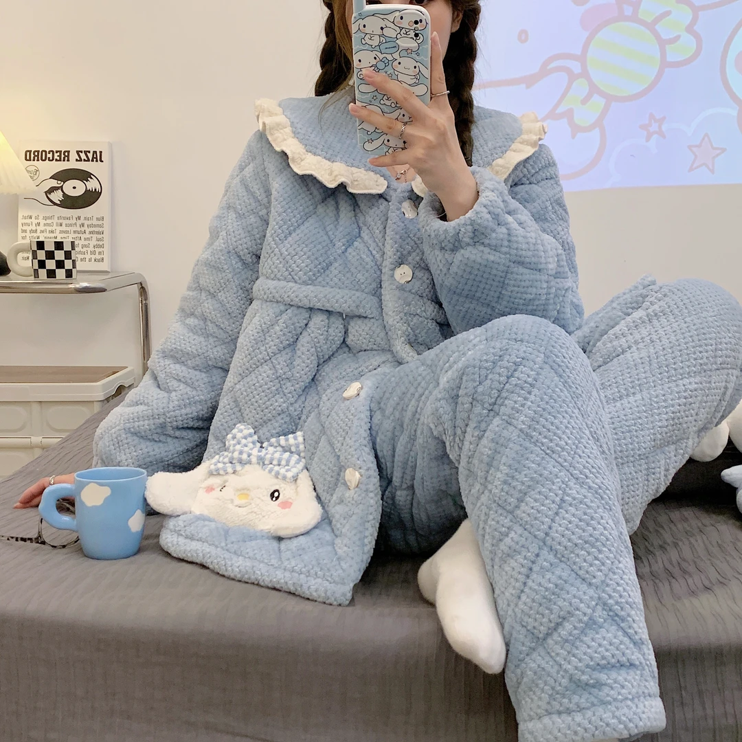 【三层夹棉】孕妇睡衣月子服冬季哺乳保暖秋冬专用外穿12月11