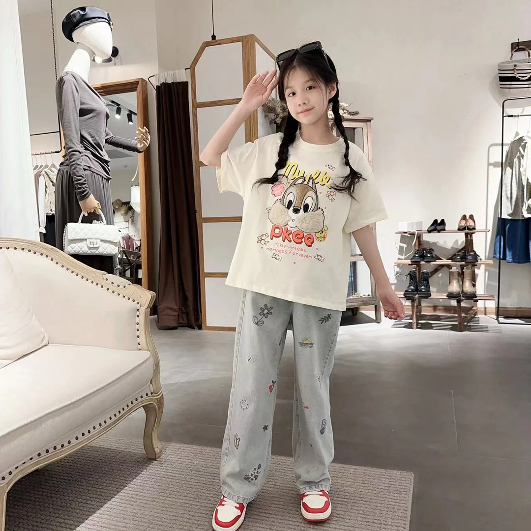 2024新款纯棉可爱松鼠T恤时尚夏季外穿薄款舒适