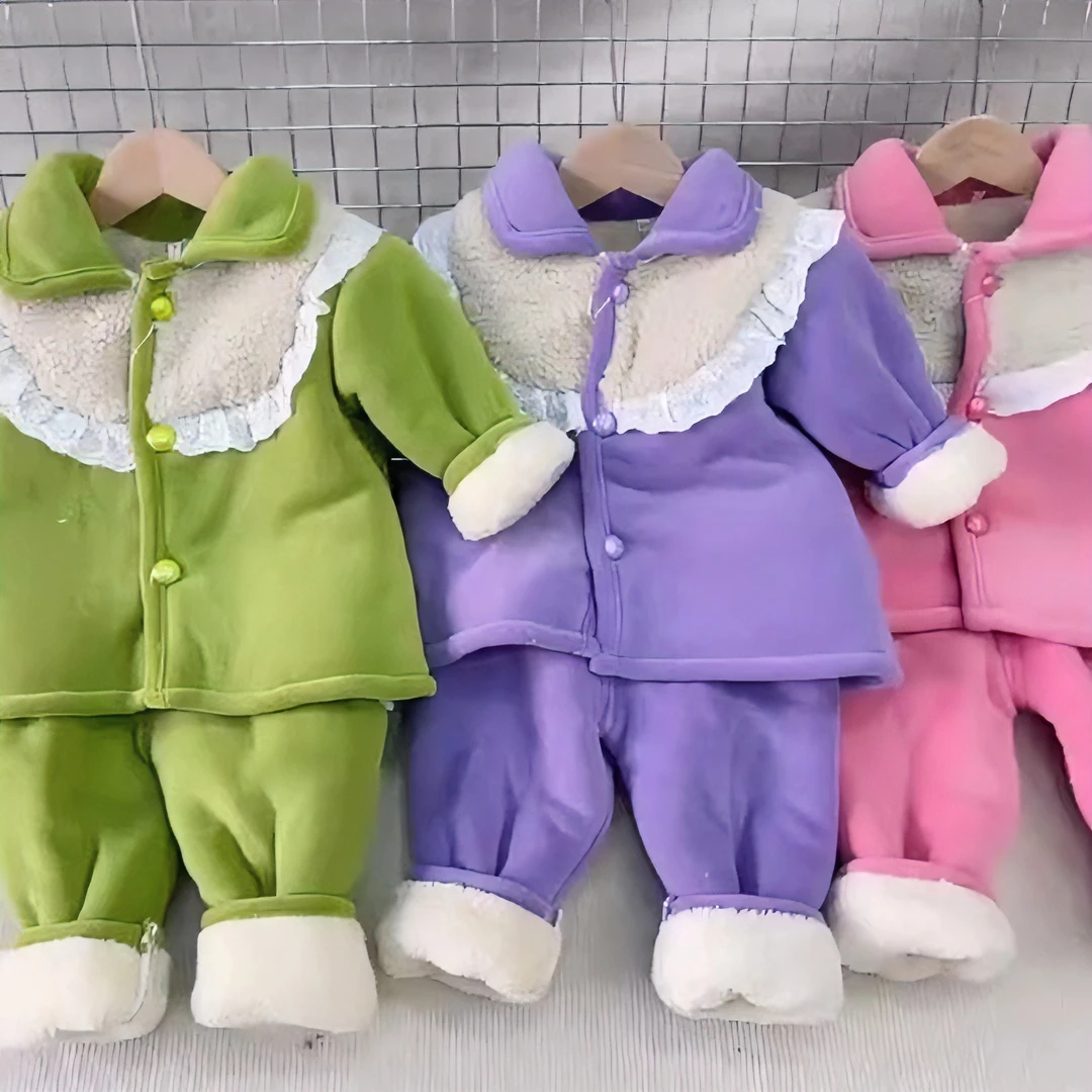 26背带加厚宝宝保冬季洋气套装婴幼儿翻领冬款