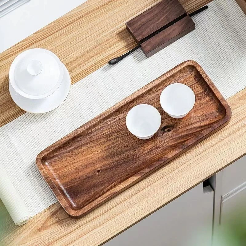 【闯九州】南美胡桃木小型茶盘托盘干泡盘简约长方形茶具点心果盘