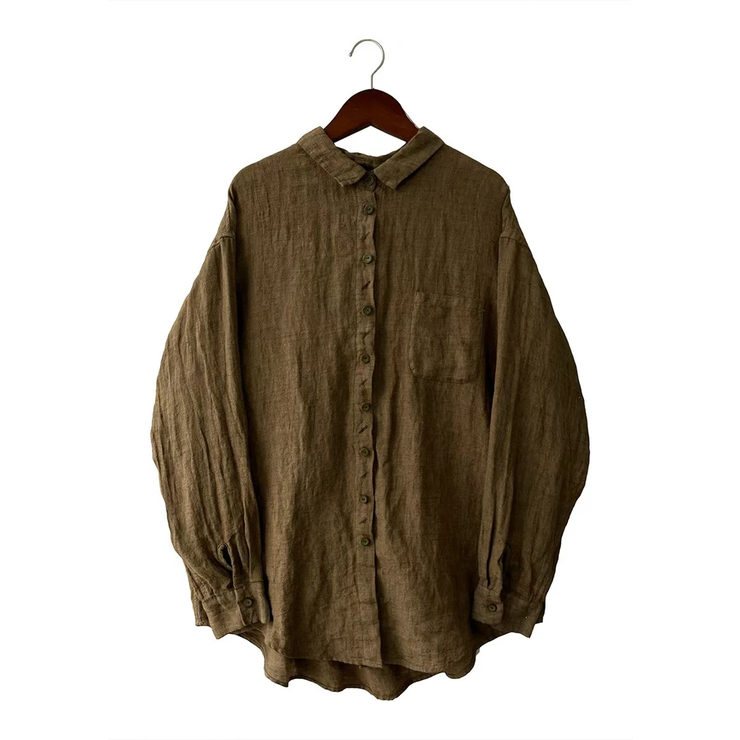 妝點家 云雾里 亚麻 衬衫 慵懒风 Y24SS 2007