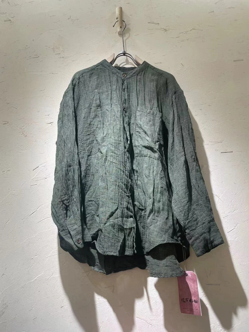 妝點家  忆古朴拙   亚麻    立领衬衫  240622-1