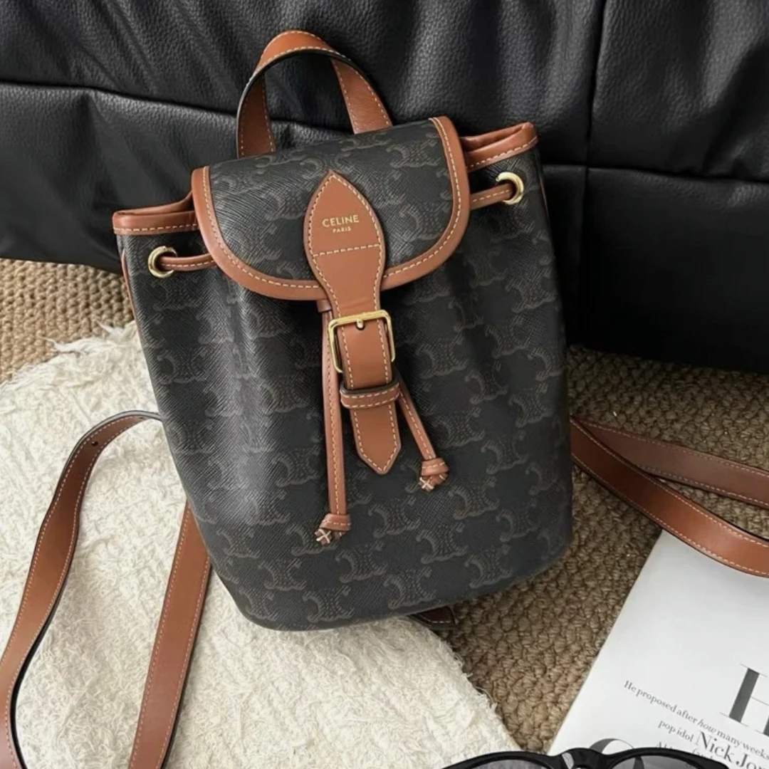 95新 Celine/思琳 Celine老花凯旋门小号双肩包