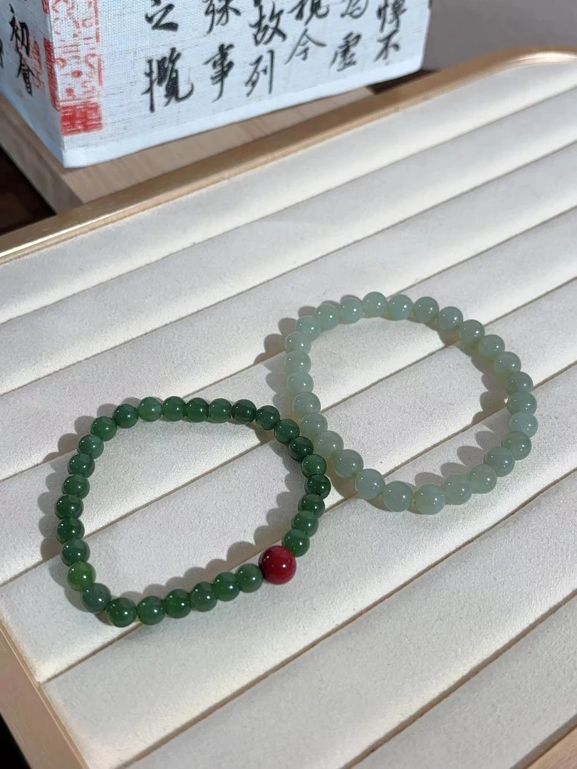 天然和田玉手链 一对