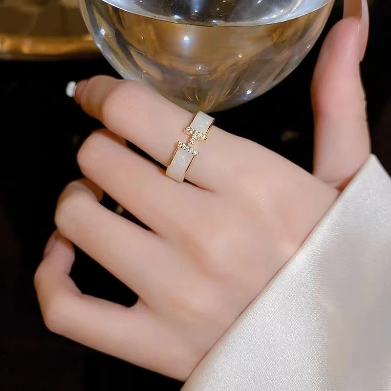 铜合金戒指 H139  气质百搭轻奢时尚小众简约个性ins可调节戒指