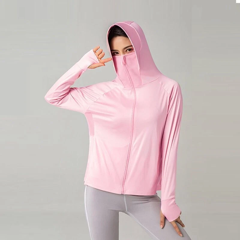 爆款防晒衣女款外穿防紫外线遮阳骑行运动透气冰丝防晒衣女款