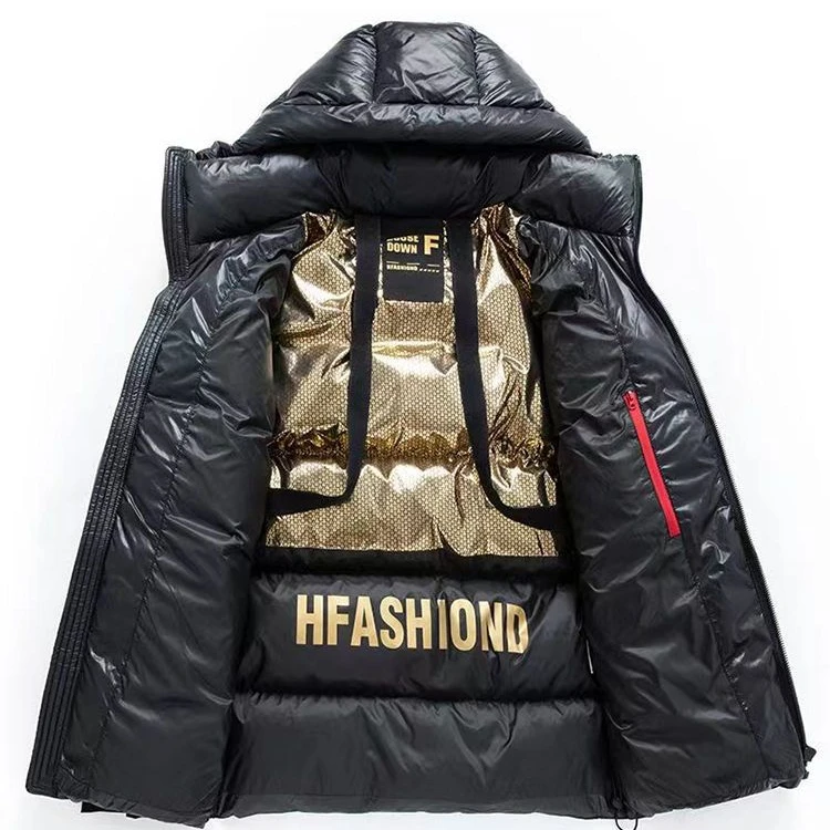 新款羽绒服男士短款亮面免洗情侣加厚防寒服高档潮流棉服