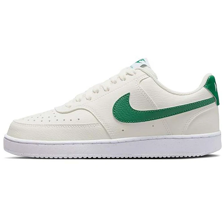 NIKE耐克 COURT VISION 荔枝皮白绿女低帮运动休闲板鞋