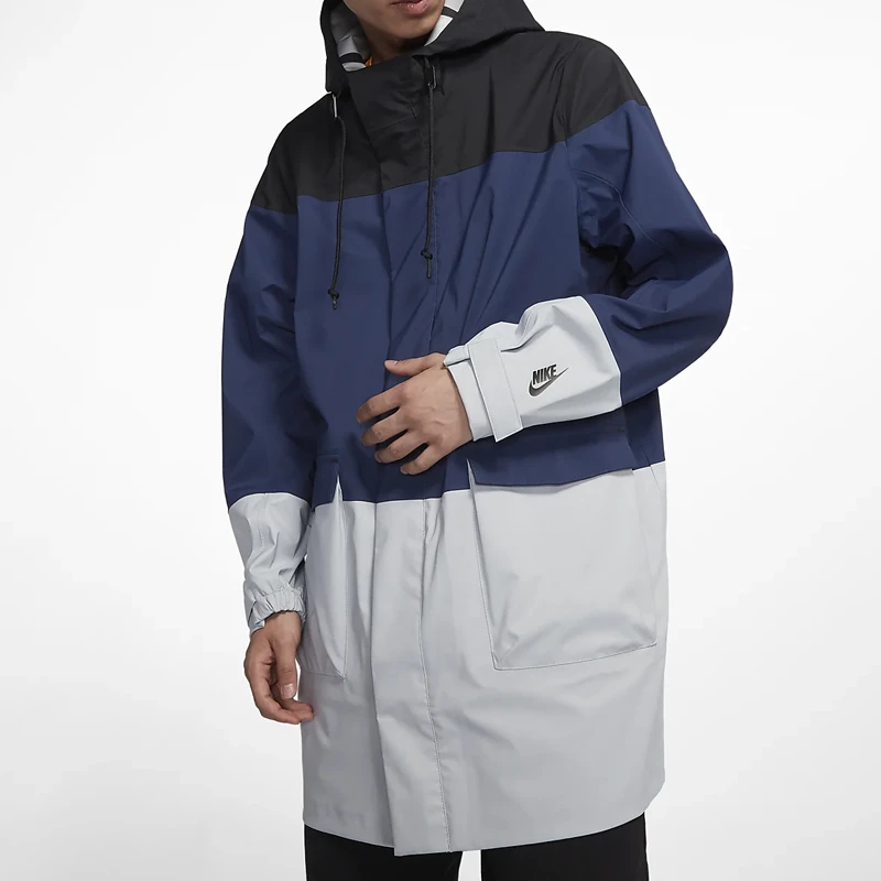 【断码清货】NIKE耐克男拼接防风运动休闲连帽风衣外套CD6391-010