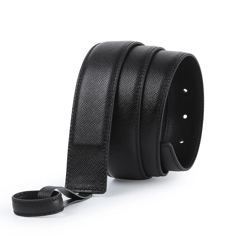 无头皮带条男士真皮不带扣头腰带双面牛皮带身裤带条时尚3.4CM