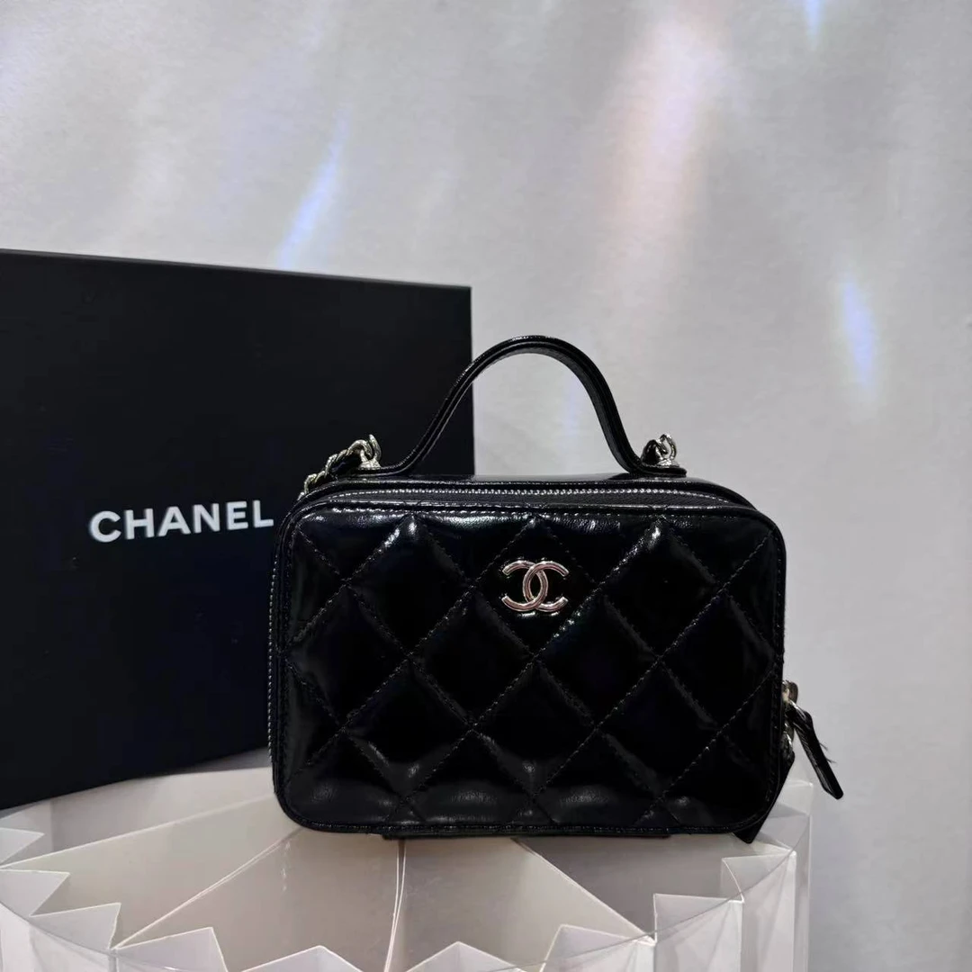 99新 Chanel/香奈儿 多多奢品/香奈儿芯片款盒子斜挎单肩包 98新