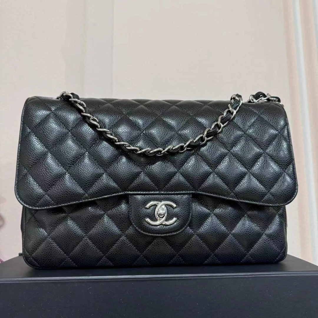 99新 Chanel/香奈儿 多多奢品/香奈儿荔枝牛jumbo斜挎单肩包/99新