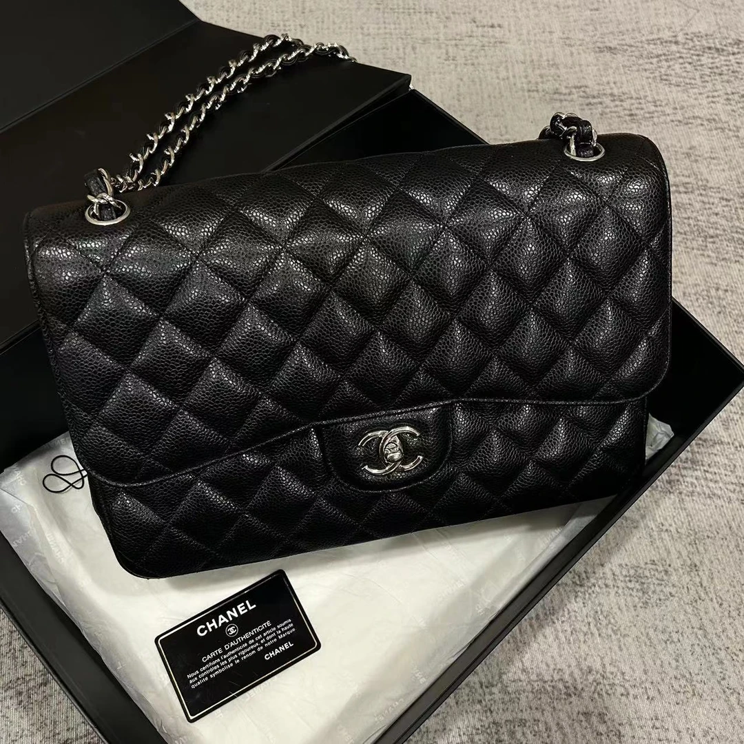 99新 Chanel/香奈儿 多多奢品/香奈儿荔枝牛jumbo斜挎单肩包/99新