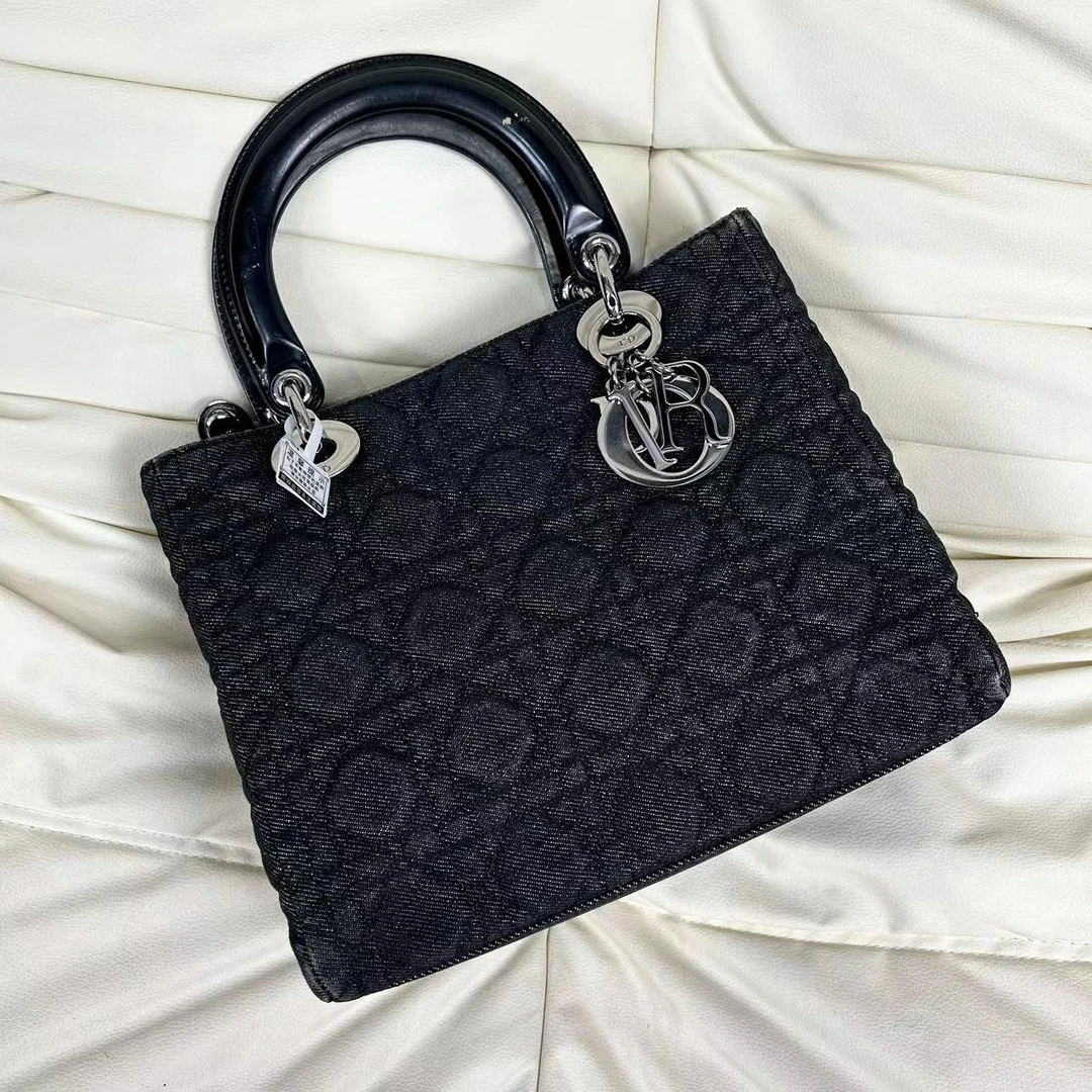 95新 DIOR/迪奥 多多奢品/迪奥五格牛仔戴妃单肩包/98新