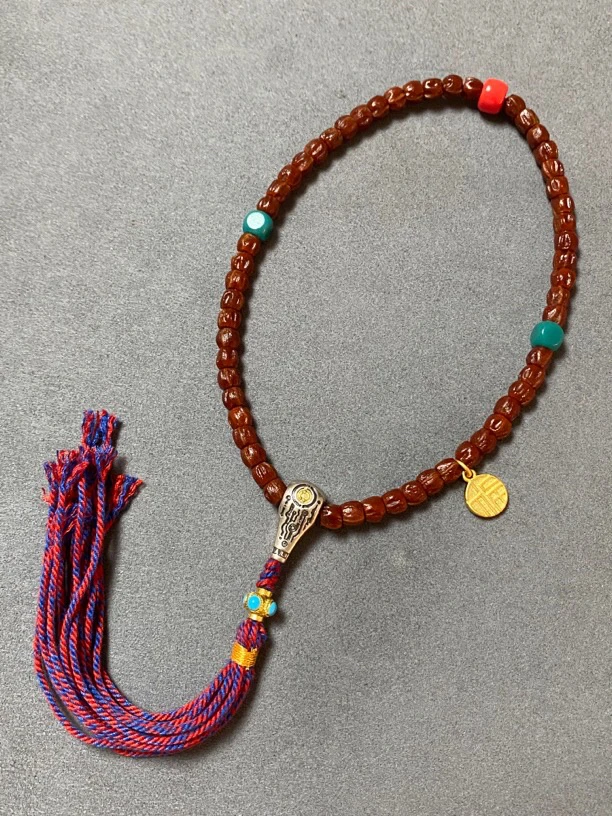 精美5mm玉化包浆热振顺纹百香籽手持带全套配饰男女款文玩