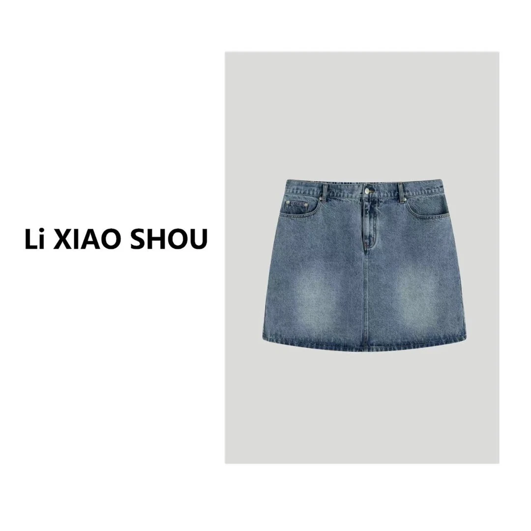 【李小瘦大码女装】春夏新款百搭潮流复古休闲简约宽松牛仔裙639D