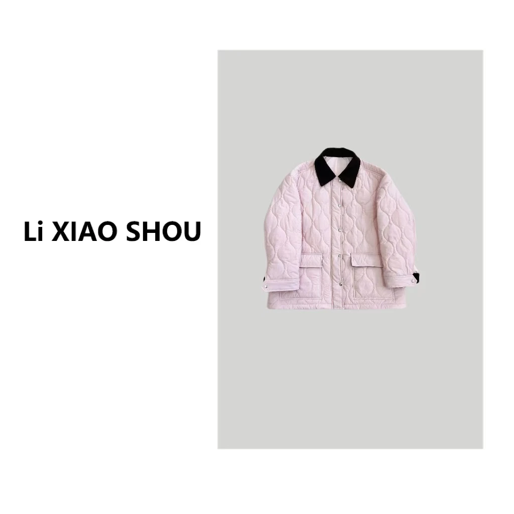 【李小瘦大码女装】新款气质宽松休闲复古大气棉服女1625D