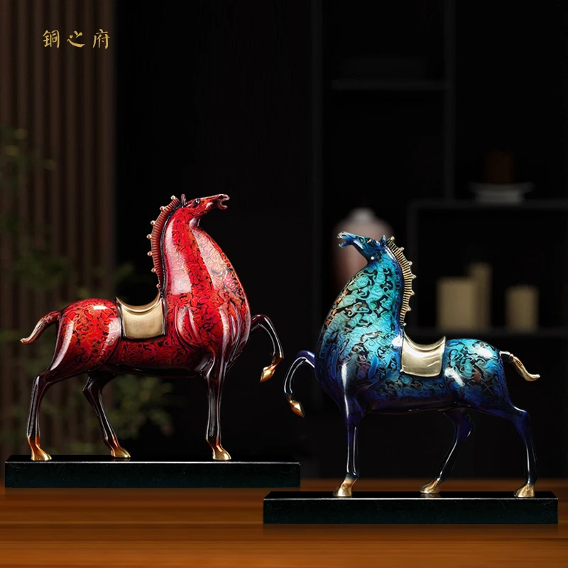 全铜马到成功将军马摆件大漆工艺酒柜装饰品办公室商务乔迁礼品